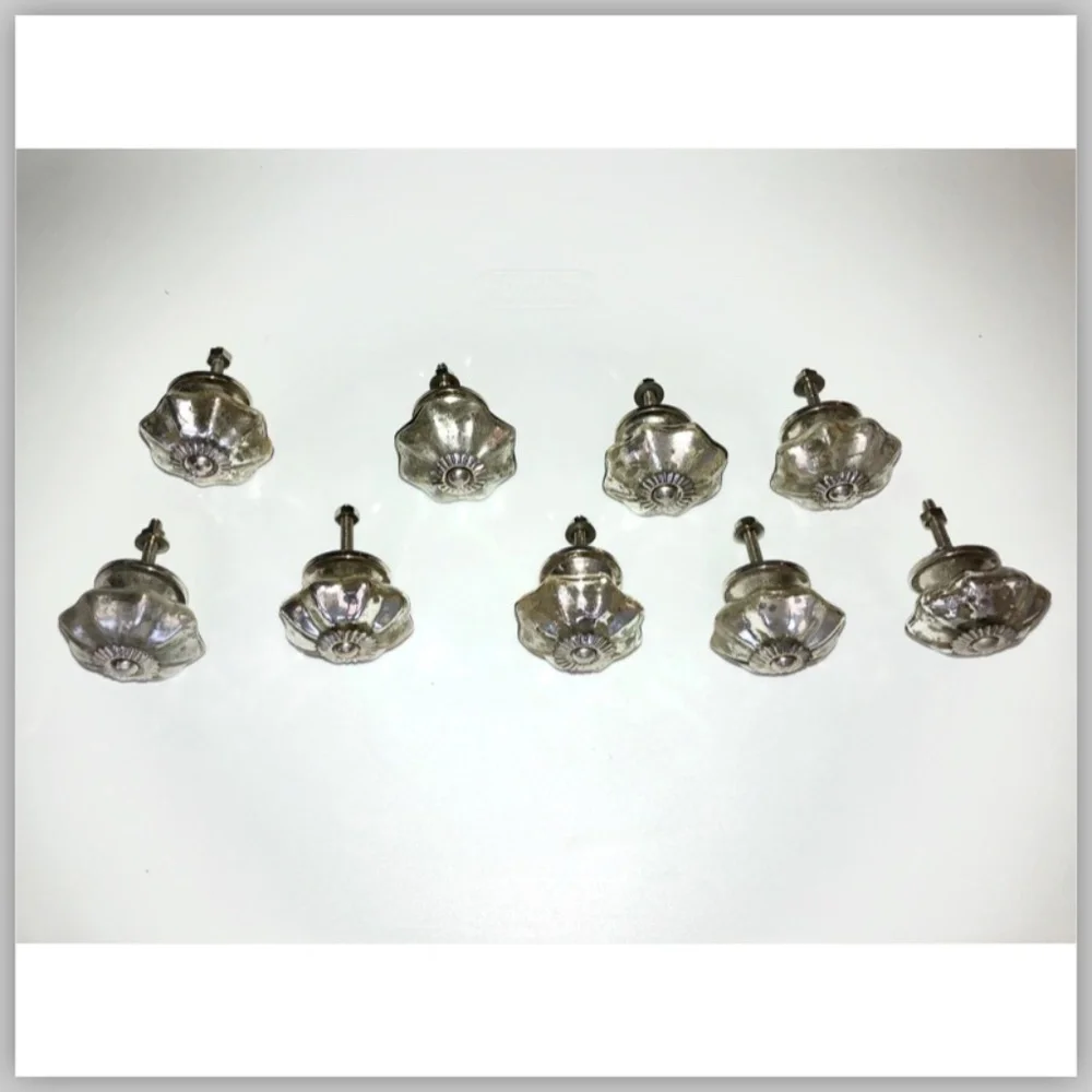 🎉HP🎉 ANTHROPOLOGIE Mercury Glass Melon Vintage Look Cabinet Knobs Set of 9 - Picture 2 of 8